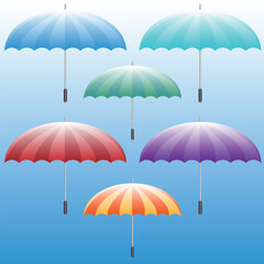 An image of an umbrella icon set.