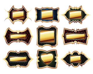 set of golden frames,this  illustration may be useful  as designer work