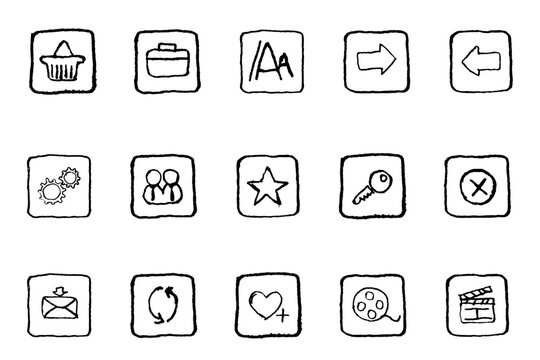 website and internet icons grunge line