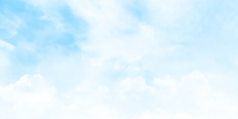 Background with clouds on blue sky. Trendy sky image. Blank for design. Vector background