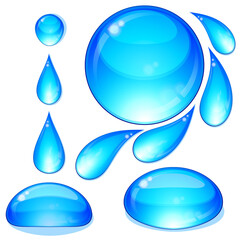 Eps Set of water drops and bubbles. Illustration for your design.