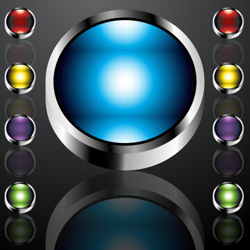 An image of big chrome buttons.