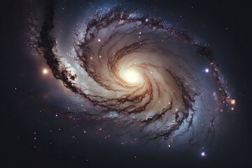Fototapeta premium spiral galaxy with a stunning starry background Generative AI