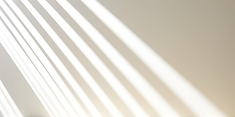 Abstract sun rays and shadows on white background. Geometric lines and lights. Stripes and light through window panes.