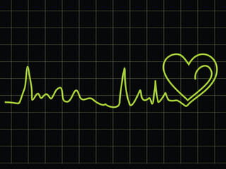 abstract heart beat chart  with black background