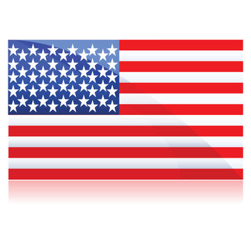 illustration of flag of united states of america on isolated background