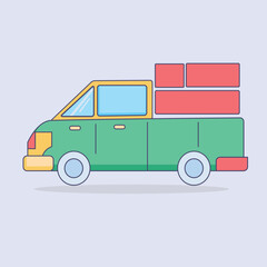 Icon car, Icons . Transportation icons. Flat cartoon design. Vector style.