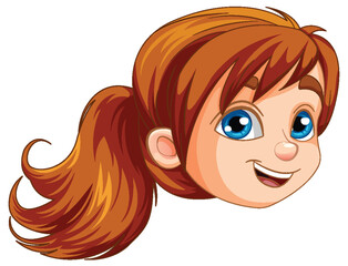 Fototapeta premium Girl with ponytail hair head