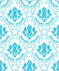 Fototapeta premium Damask seamless vector pattern. For easy making seamless pattern just drag all group into swatches bar, and use it for filling any contours.
