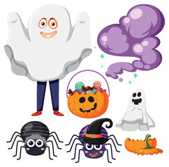 Set of halloween element for decoration