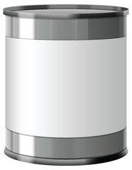 Blank Tin Can Template for Label Design