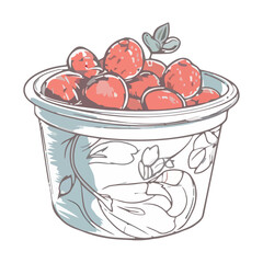Fresh organic fruit bowl illustration