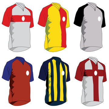 vector set of sport uniforms