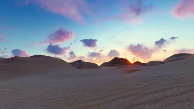 morning desert sunrise time-lapse photography.