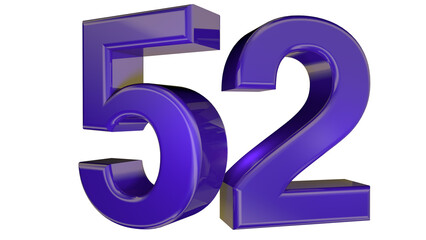 Purple 3d number 52
