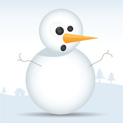 vector illustration of a snowman
