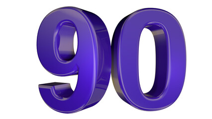 Purple 3d number 90