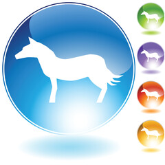 Horse crystal icon isolated on a white background.