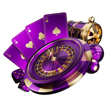 Violet Purple Roulette 777 Slot Machine Ace Card Poker Chip Casino Gamble Element Isolated. Roulette 777 Slot Machine Ace Card Poker Chip Casino Gamble Element. Roulette Slot Machine 3d Render