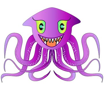 purple squid demon drawing
