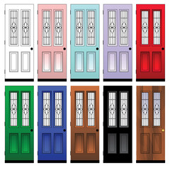 vector set of doors