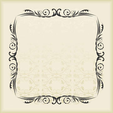 Illustration of cute floral frame. vector