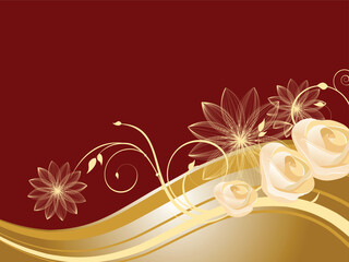 vector eps10 illustration of white roses and floral elements