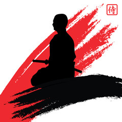 vector illustration of a samurai