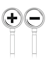 illustration of increase-decrease magnifiers icons