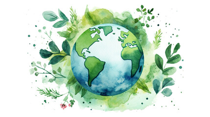 Free watercolor earth day background, generat ai