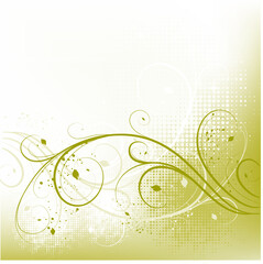 Vector white and green beauty floral background