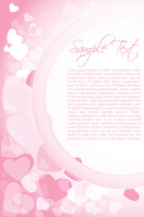 illustration of background with hearts and sample text