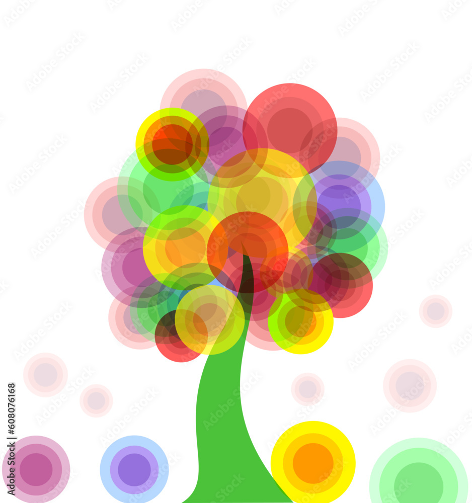 Wall mural vector illustration of an abstract colorful tree. eps 10