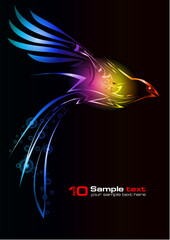 Abstract vector eps10 glowing background. Bird. For your design.