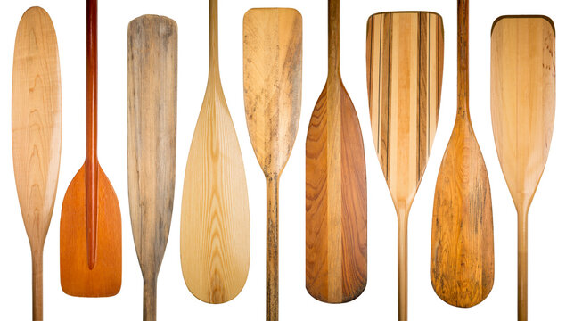 9 Wooden Canoe Paddles, A Variety Of Styles And Shapes - Paddling Concept