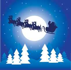 Obraz na płótnie Canvas vector illustration of holiday background with santa