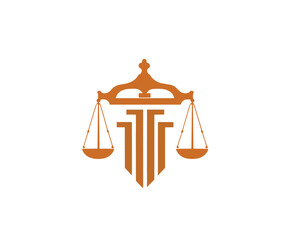 Law Scales Justice Lawer Logo Design Vector Symbol Illustration