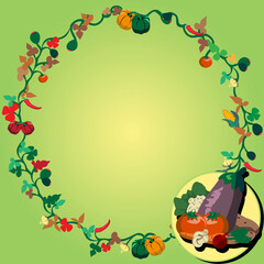 Vector illustration of vegetable wreath very suitable for backgrounds websites portfolio etc.