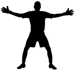 Digital png silhouette image of male football player on transparent background