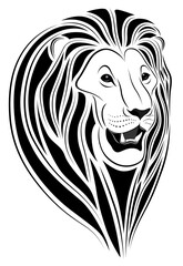 Abstract Lion in the form of a tattoo