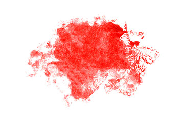Shiny red brush watercolor painting isolated on transparent background. watercolor png