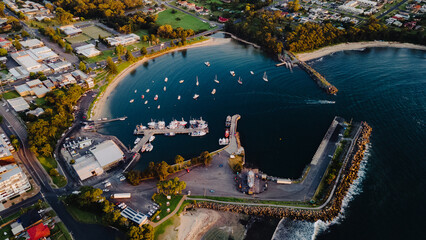 Aerial view of Ulladulla Harbour, Ulladulla, NSW, Australia
