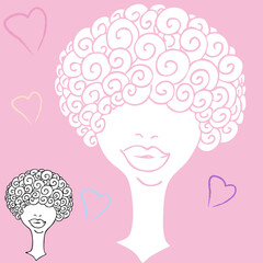 An image of a curly haired woman.