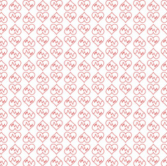Digital png illustration of rows of red hearts on transparent background