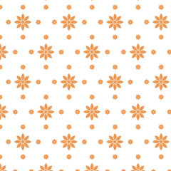 Fototapeta na wymiar Digital png illustration of orange flowers pattern on transparent background