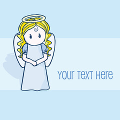 Vector greeting card with angel