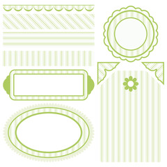Set of elements for design. Motive of green band.