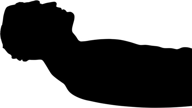 recommend clip art: Digital png silhouette image of man doing sit-ups on transparent background