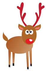 vector illustration of funny rudolf isolated on white background