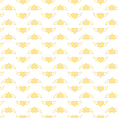Digital png illustration of yellow hearts pattern on transparent background